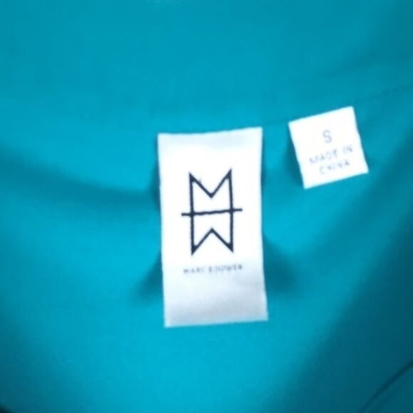 Marc Bouwer Turquoise Cowl Neck Balloon Sleeve Blouse Top S - Picture 6 of 7